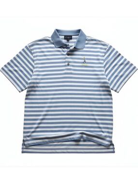 FootJoy Blue White Stripe Golf Polo Shirt Performance Short Sleeve XL